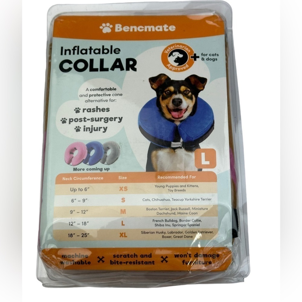 Inflatable Collar Strawberry Donut Protective Dog Collar Size L